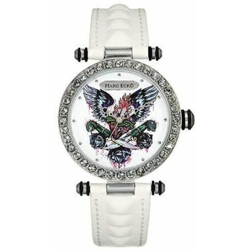 Marc Ecko Women's The Said White Leather Band Strap 40mm Watch